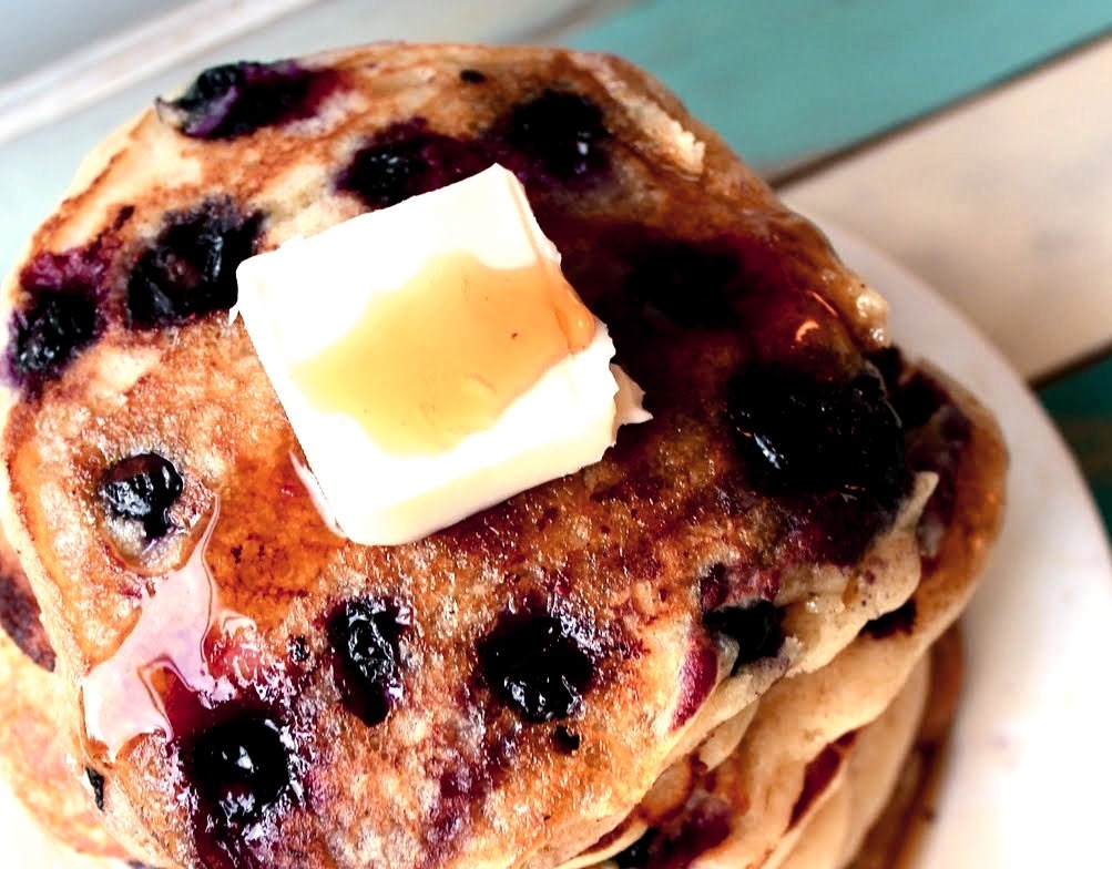 Recipe: Sour Cream Blueberry Pancakes