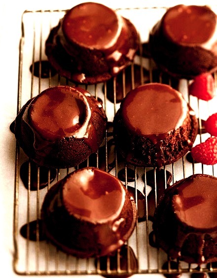 Dark Chocolate Raspberry Cakes